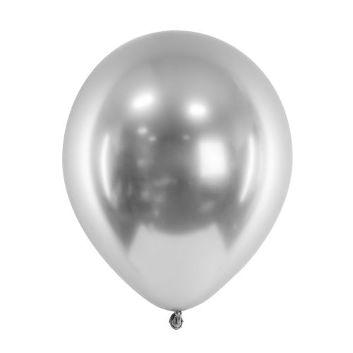 Latex-Ballon-Glossy-Soelv-30-cm-50-stk